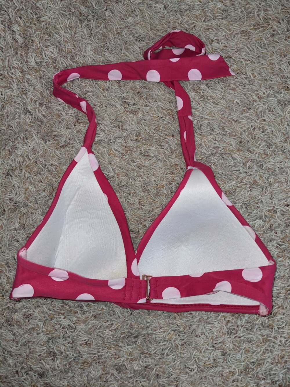 Pink Polka Dot Bikini Top Sz 10 - Picture 2 of 2